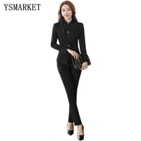 

Spring Fall Classy Elegant Suit Set Wedding Evening Prom Casual office Wear Women's 2 Piece Blazer and Pants Suit Set Slim Fit