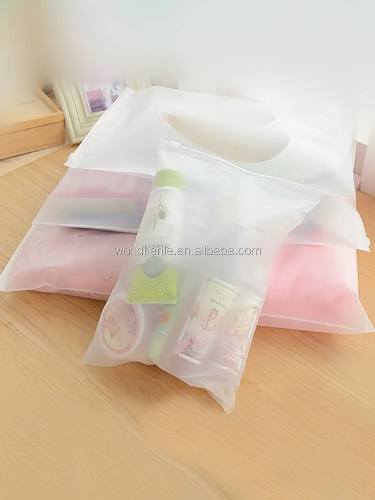 Custom Printing Translucent Frosted Plastic Pvc Slider Zipper Bag For