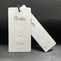 

Matt Cardboard Hang Tag Garment Accessories Clothing Tags With Embossed Hangtags For Clothing Own Logo