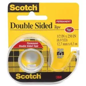 Wholesale CASE of 25 - 3M Scotch Double-Sided Tape w/Dispensers-Double-sided Tape,w/Dispenser,Permanent,1/2"x250",CL