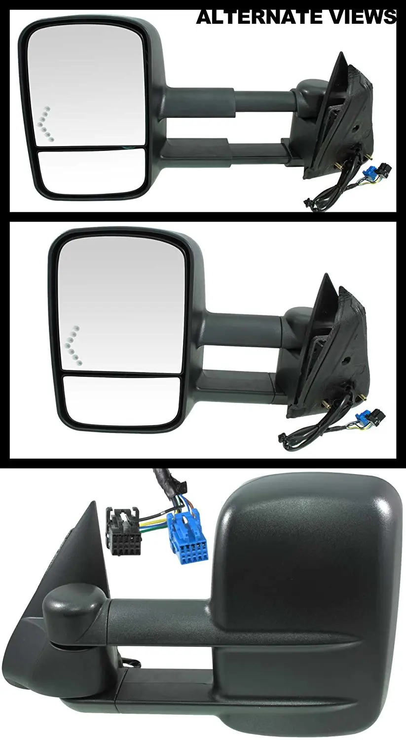 Buy APDTY 112614 Side View Tow Towing Mirror Assembly w/ LED Turn Signal In Glass Fits Left 2007 2004 Chevy Silverado Driver Side Mirror With Turn Signal