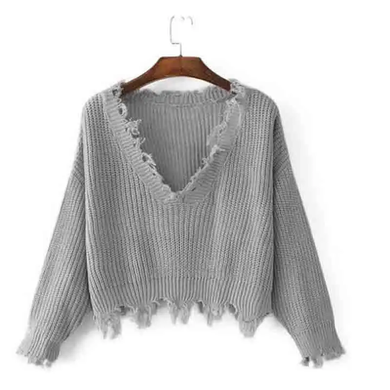 

Wholesale Women V-neck Solid Color Fringed Women Sweater Cable Knit, Black;yellow