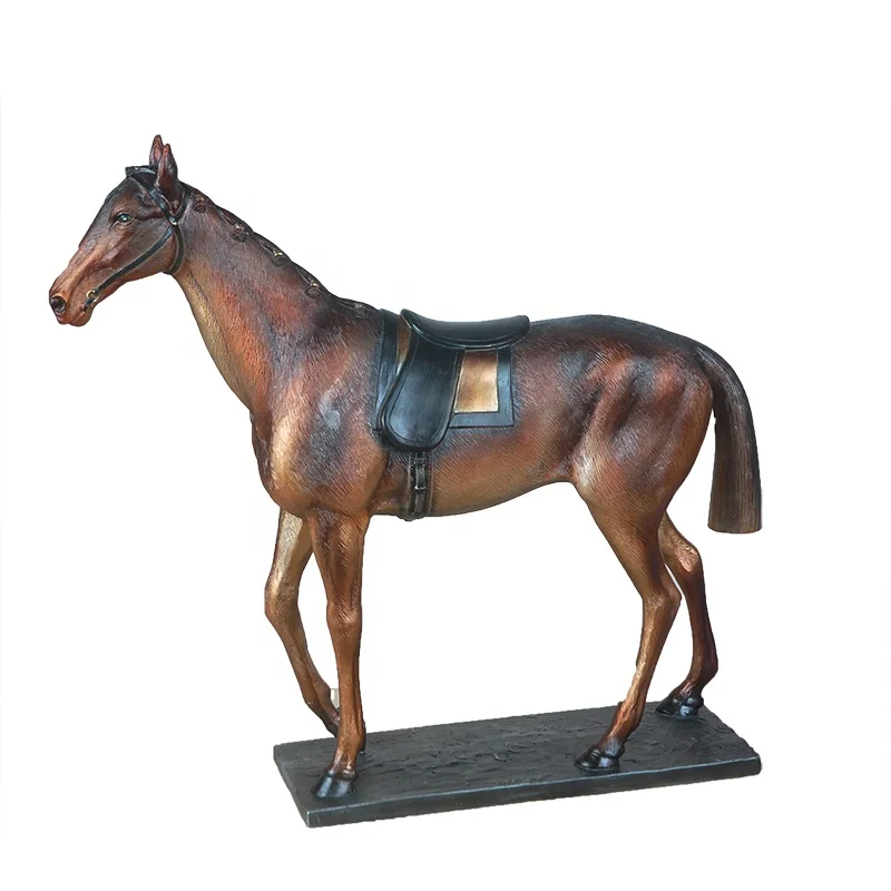 Resin lifelike animal sculpture hand painted statue horse bookend home decor paperweight bookend manufacture