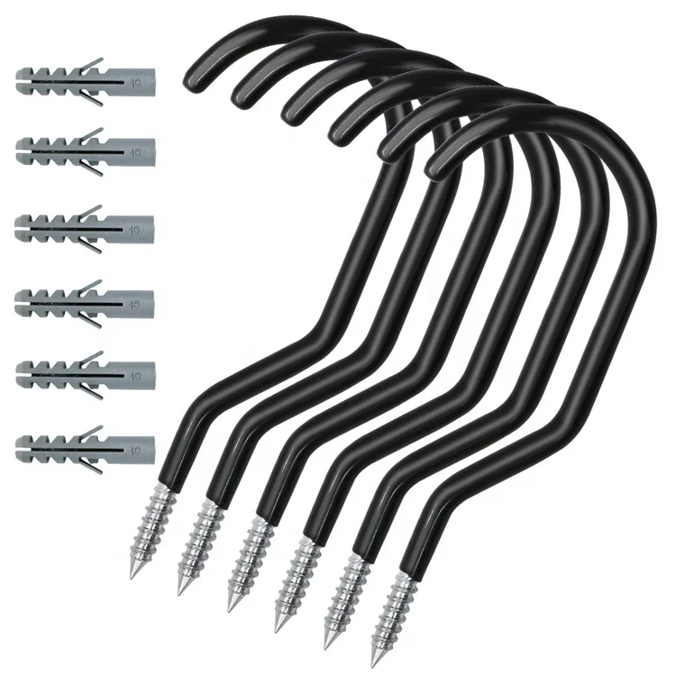 

Heavy Duty Bike Hooks Black Vinyl Coated wall mount bike hanger