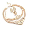 Beads Statement Necklace Earrings Bracelet Ring African Jewelry Sets
