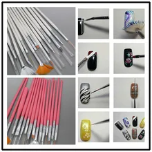 White/pink to choose 15pcs/set Nail Art Design Brushes Gel Set Painting Draw Pen Polish Nail art tools set
