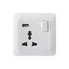 FIKO Hotel bedside table type 86 PC white switch with multi - functional world - wide three - hole power socket with USB