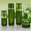 pump packaging for serum lotion hot sale green cosmetic glass cream jars bottles
