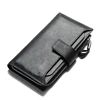Fashion Durable Zip Men's Long Wallet First Layer Genuine Leather Vintage English Wallet Travel Wallet Organizer Button Phone