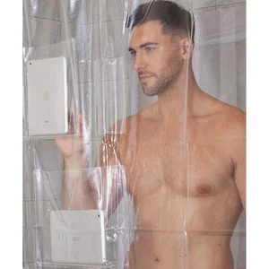 Image of Amazon Best Selling Products Waterproof Vinyl/PVC Shower Curtains with Pockets