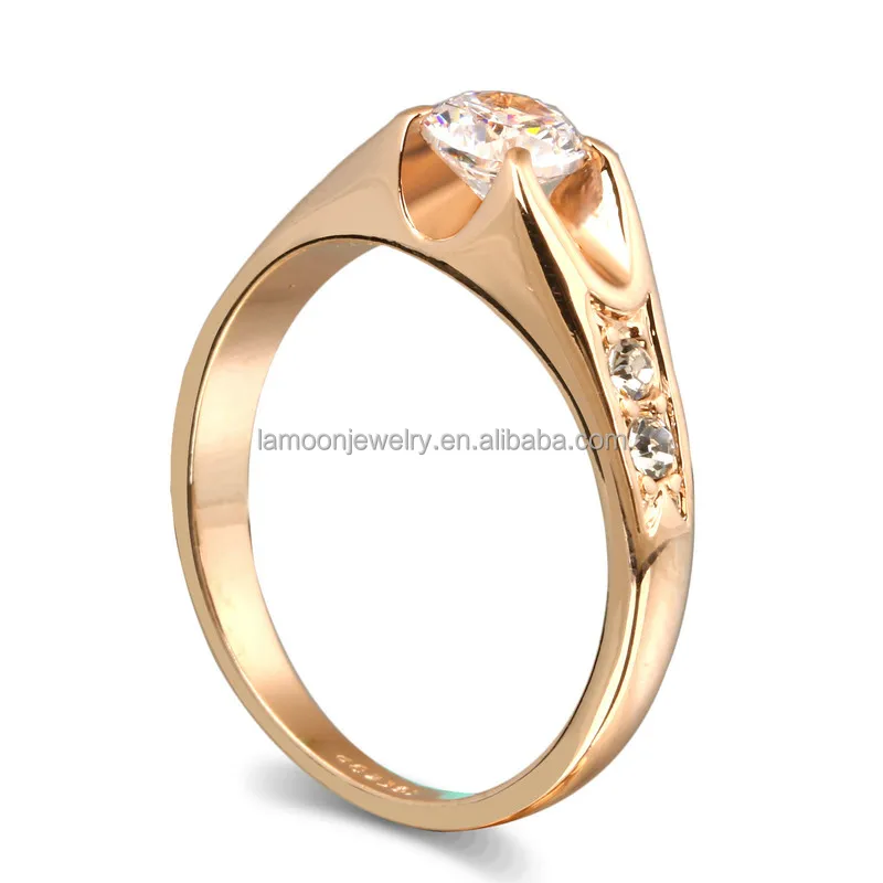 

Top Quality Cubic Zirconia Wedding Jewelry Ring Rose Gold Color For Women Austrian Crystal Full Sizes Wholesale R249 R448