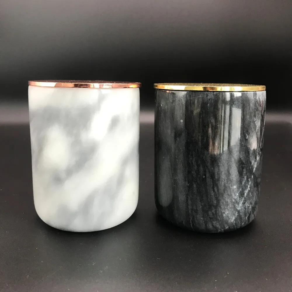 Wholesale Custom Aroma Decorative Luxury Gift Scented Marble Jar Candle