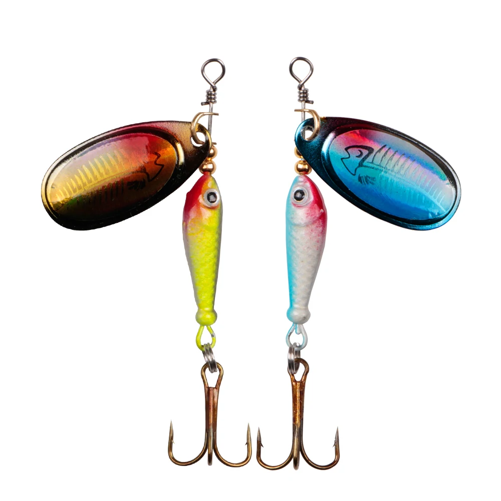 

LUSHAZER Fishing spinner bait 9g spoon lure metal baits treble hook isca artificial fish wobbler lure, Vavious colors