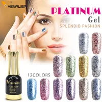 

#60752 CANNI supply nail art Venalisa 12ml 12 color aluminum foil sequin sparkling luminescence pigment Platinum nail gel polish