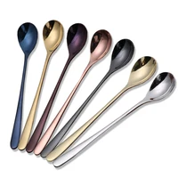 

Colorful stainless steel long handle dessert spoon for ice cream coffee tea