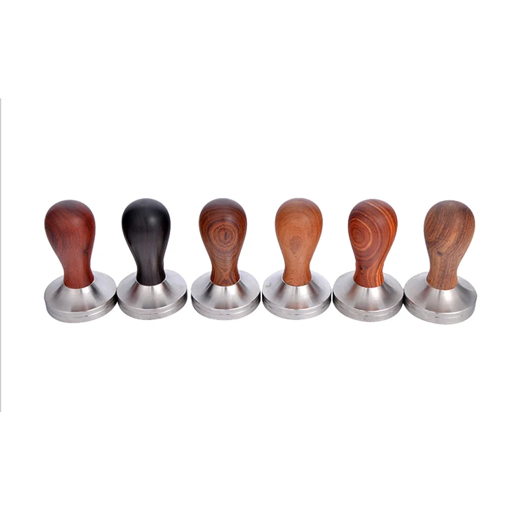 

Stainless Steel Press Powder Coffee Tamper Tool Accessory With Wood Handle, Silver