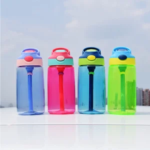 Image of Leakproof Colorful Outerdoor Sports Plastic Bottle With Straw Cup