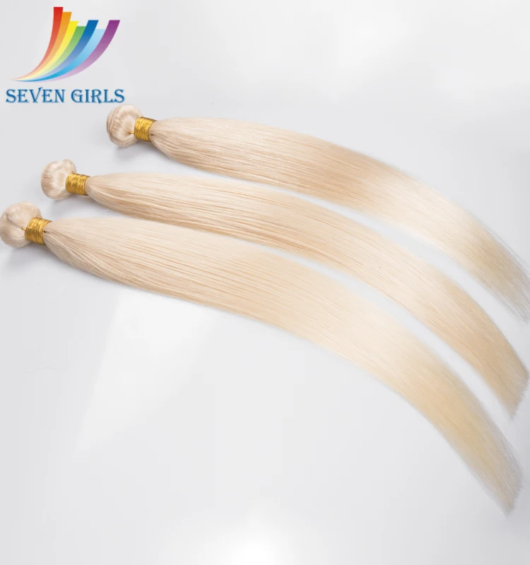 

Seven Girls Hair 9A Grade Factory Price Long Silky Straight 613 Blonde Human Hair Extensions