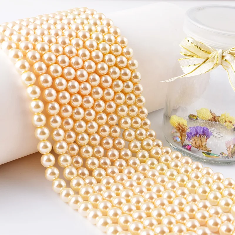 

YIWU Hot Selling High Quality Colourful Glass Pearl Beads For Jewelry Making Wholesale