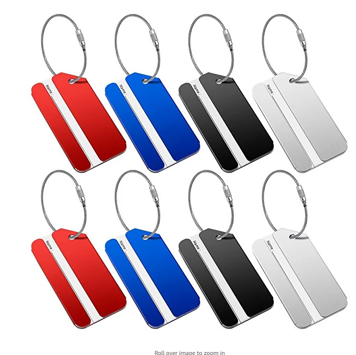 

Custom Metal Travel Accessories Square-shape Blank Luggage Tag/Identifier with Name Card