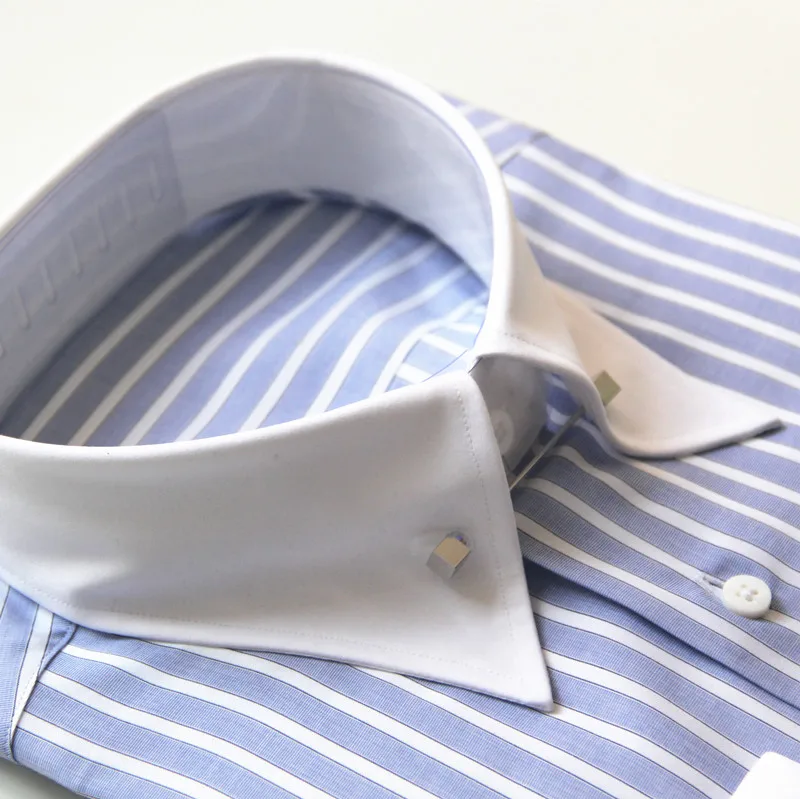 
2019 unique pin collar MTM MENS DRESS SHIRTS 