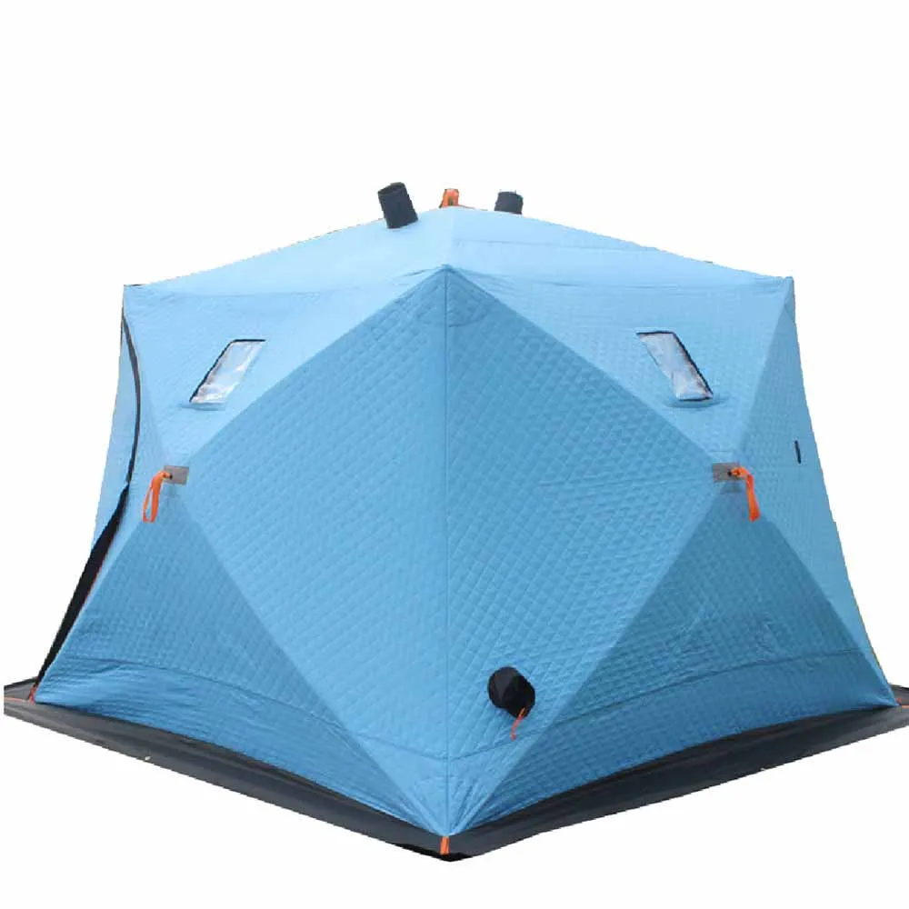

Triple Layer Pop Up Ice Cube Fishing Tent Eskimo Tent for Fishing, Sky blue;amaranth