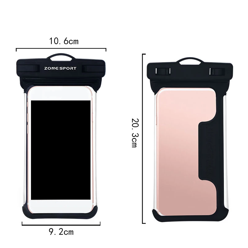 Wholesale promotion IPX8 transparent waterproof phone case pvc clear bag for 5.5 inch phone 7