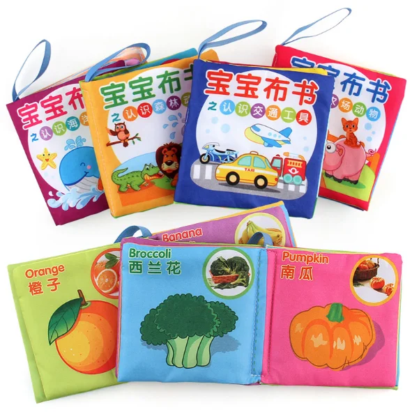 
Baby Ring paper fabric book Baby Tear not rotten early teaching book 3D Baby cloth book 