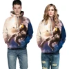 3d Sweatshirt Print Astronauts On The Moon Thin Hooded Hoodies Hoody Pullovers