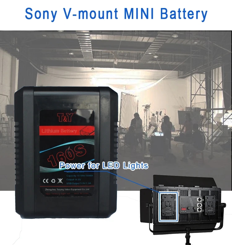 14.8v Video Camera Battery V-mount Battery 160Wh with V Mount Interface