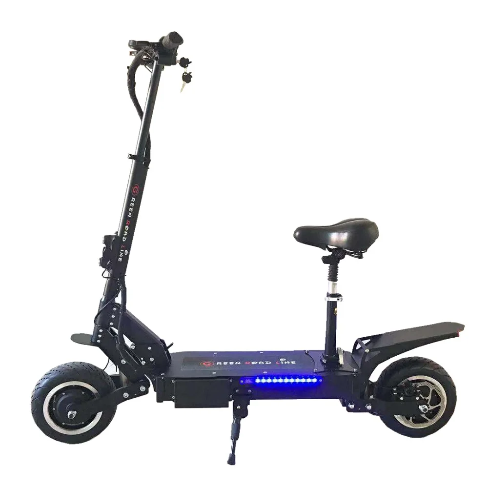 

Trade asstrance 90km/h fast 60V 3600W 11 inch foldable skateboard dual motor electric kick scooter, Black