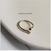 2019 new design Ins Black zircon 18k gold plated cool simple wire twist sterling silver ring