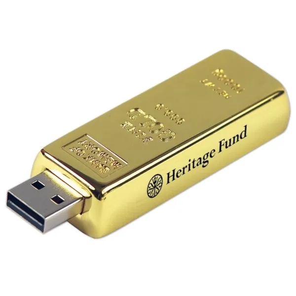 Promotional Gift Unique Design Golden Bar USB Flash Drive Stick 16GB 32GB 64GB - ANKUX.COM
