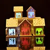 Festival LED Light Wood House Christmas Tree Hanging Ornaments Holiday Nice Xmas Gift Wedding Decoration