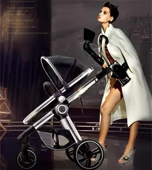 baby stroller with leather handle