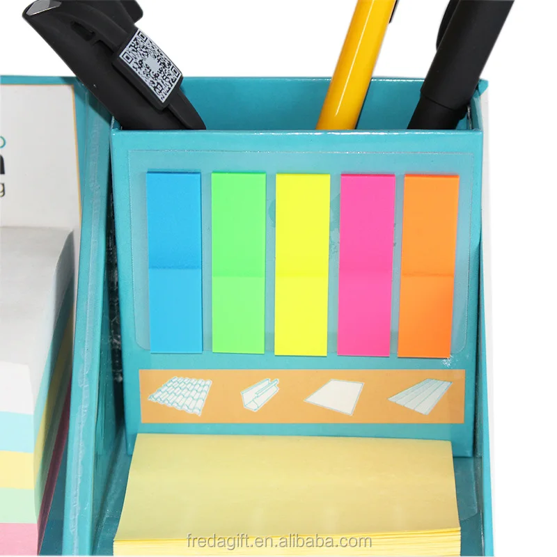 High Quality Recycle Sticky Note Set Box,Ecofriendly Foldable Square Cube Memo Kraft Paper Box
