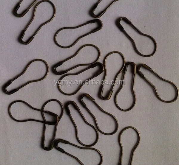 

bulk packed coilless bronze pear shape safety pins