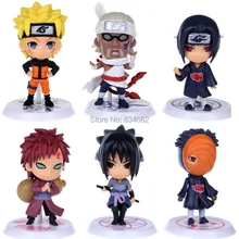 J G Chen 6pcs set New Arrival Anime Japanese Cartoon Naruto Cute Action Figure Toy Set