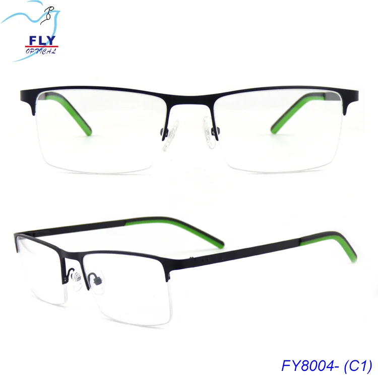 

Half-Rim Rectangular or Square Face Match Slim Arm Temple Multi-color Options Stainless Eyewear Glasses Optical Frames