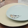 Restaurant use handmade ceramic plate with custom birds shape