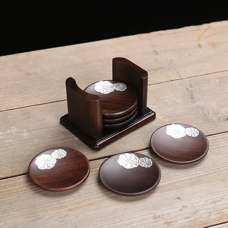 

Wholesale round blank ceramic coaster with cork back, Natural