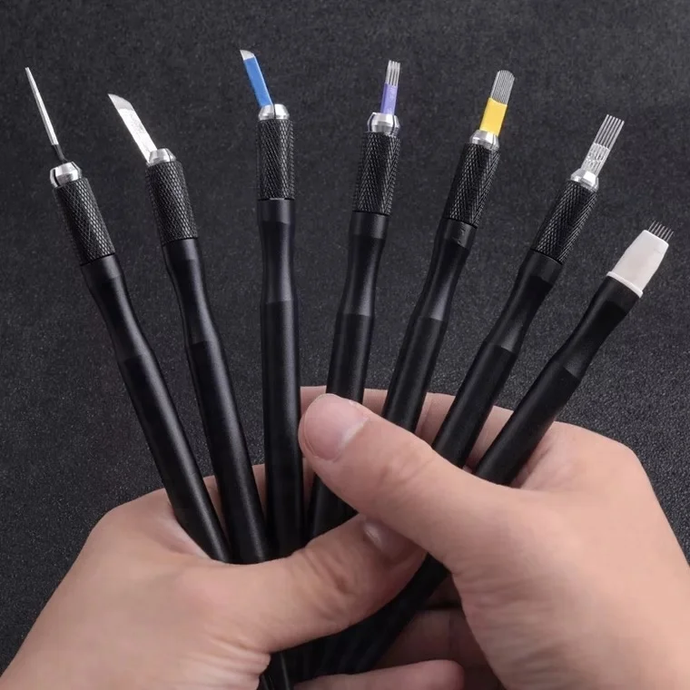 

On sale $0.6 Non-disposable manual tattoo pen microblading tool, Matt black