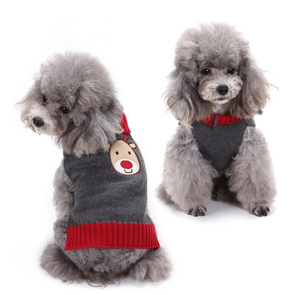 

Elk Christmas Large Dog Holiday Winter Coat Knit Pet Dog Sweater Clothes, N/a