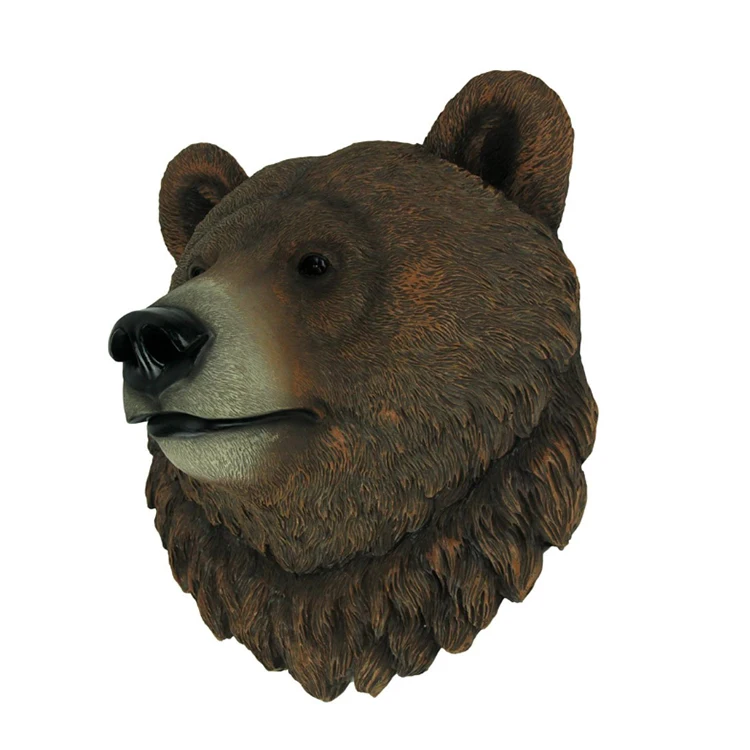 Figurine Grizzly Wall Bear Head Statue Resin Black Bear Buy Figurine Grizzly,Wall Bear Head