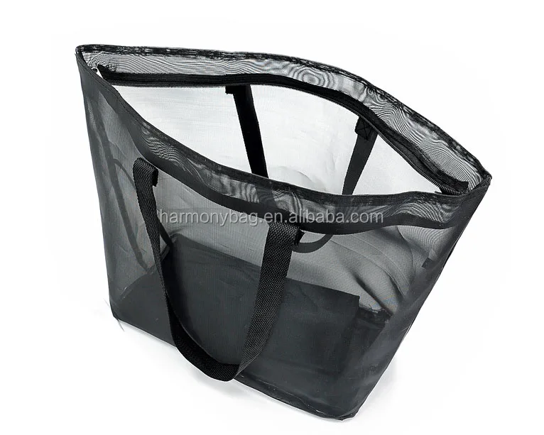 black mesh shopping bag