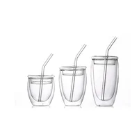 

Drinking glasses with glass sucker glass straw