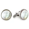 Customized 925 sterling silver enamel cufflink with shell