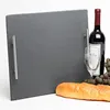 China factory direct Sale/100% Natural Black Slate/slate plate rectangle with stainless handle
