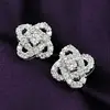 Fresh and bright lines rhinestone earring stud for women