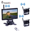 Podofo Wireless 7" Monitor Waterproof Vehicle 2 Backup Camera Kit Reversing Monitor Parking Assistance For Bus Houseboat Truck